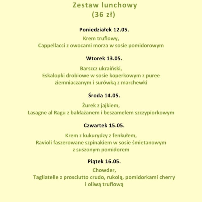 Lunch menu - Jakość robi różnicę