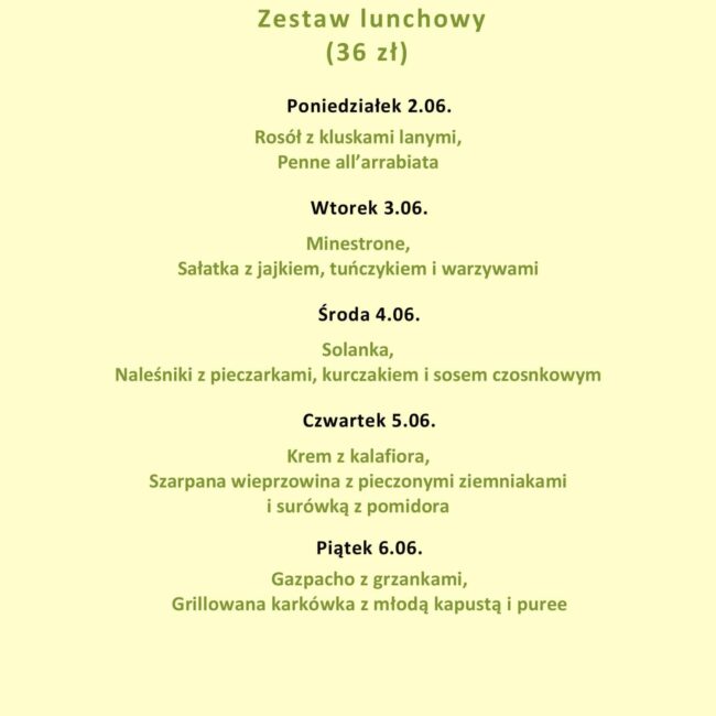 Lunch menu - Jakość robi różnicę