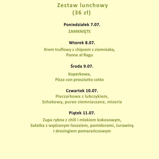 Lunch menu - Jakość robi różnicę