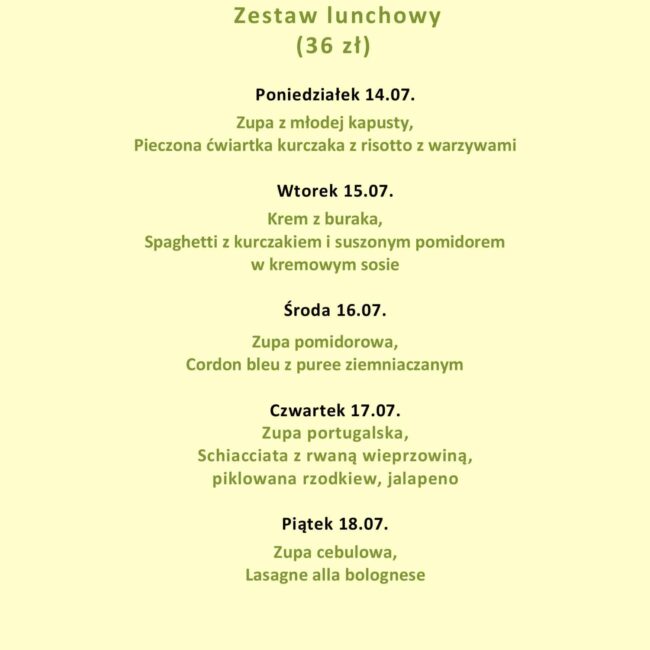 Lunch menu - Jakość robi różnicę