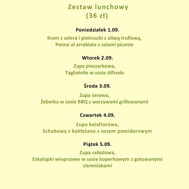 Lunch menu - Jakość robi różnicę