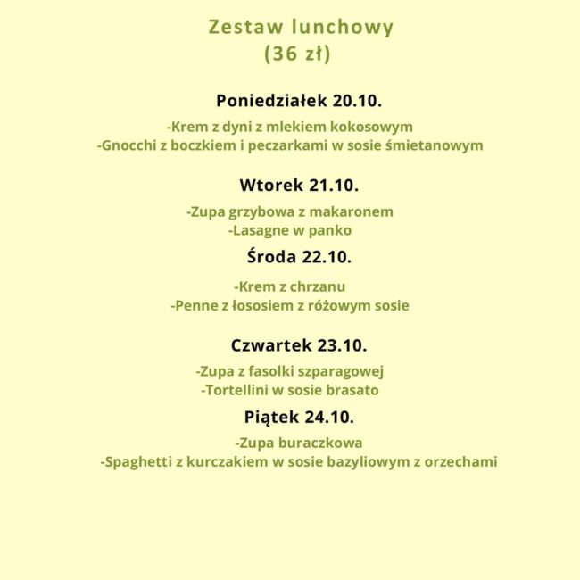 Lunch menu - Jakość robi różnicę