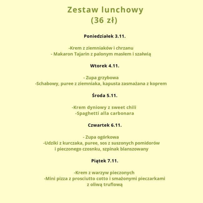 Lunch menu - Jakość robi różnicę