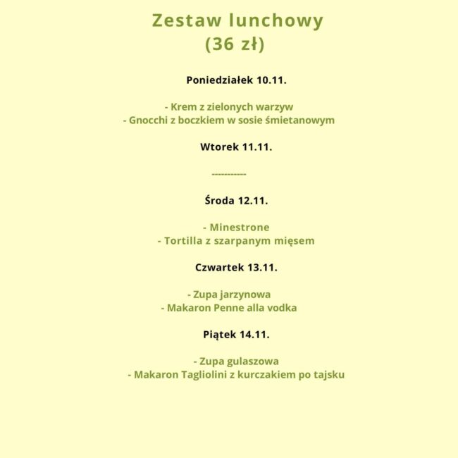 Lunch menu - Jakość robi różnicę