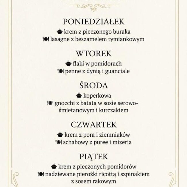 Lunch menu - Jakość robi różnicę