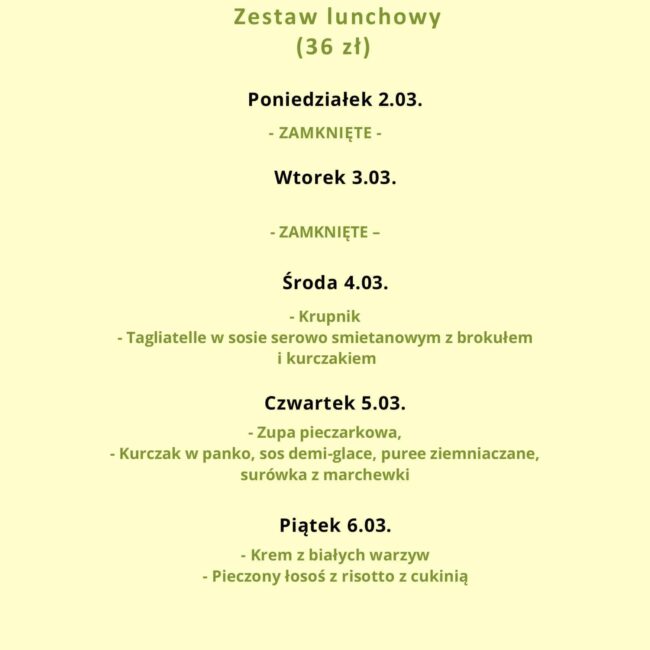 Lunch menu - Jakość robi r&oacute;żnicę