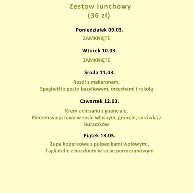 Lunch menu - Jakość robi r&oacute;żnicę