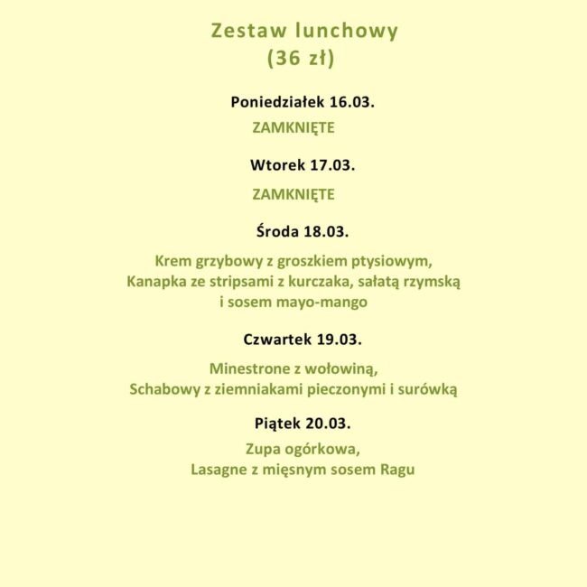 Lunch menu - Jakość robi r&oacute;żnicę