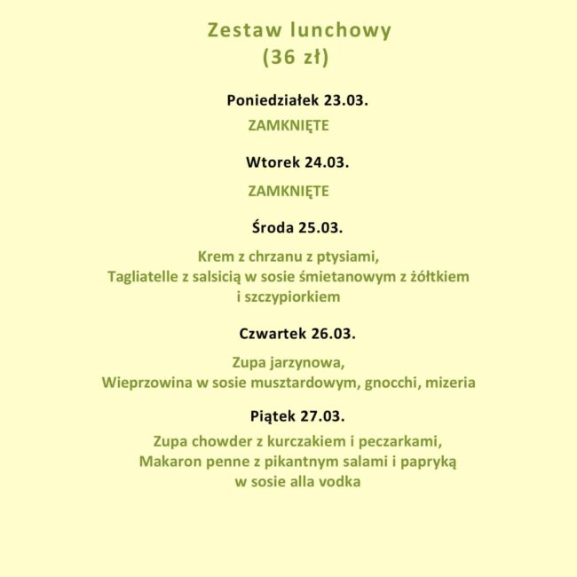 Lunch menu - Jakość robi r&oacute;żnicę